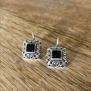 Silver and Onyx earrings